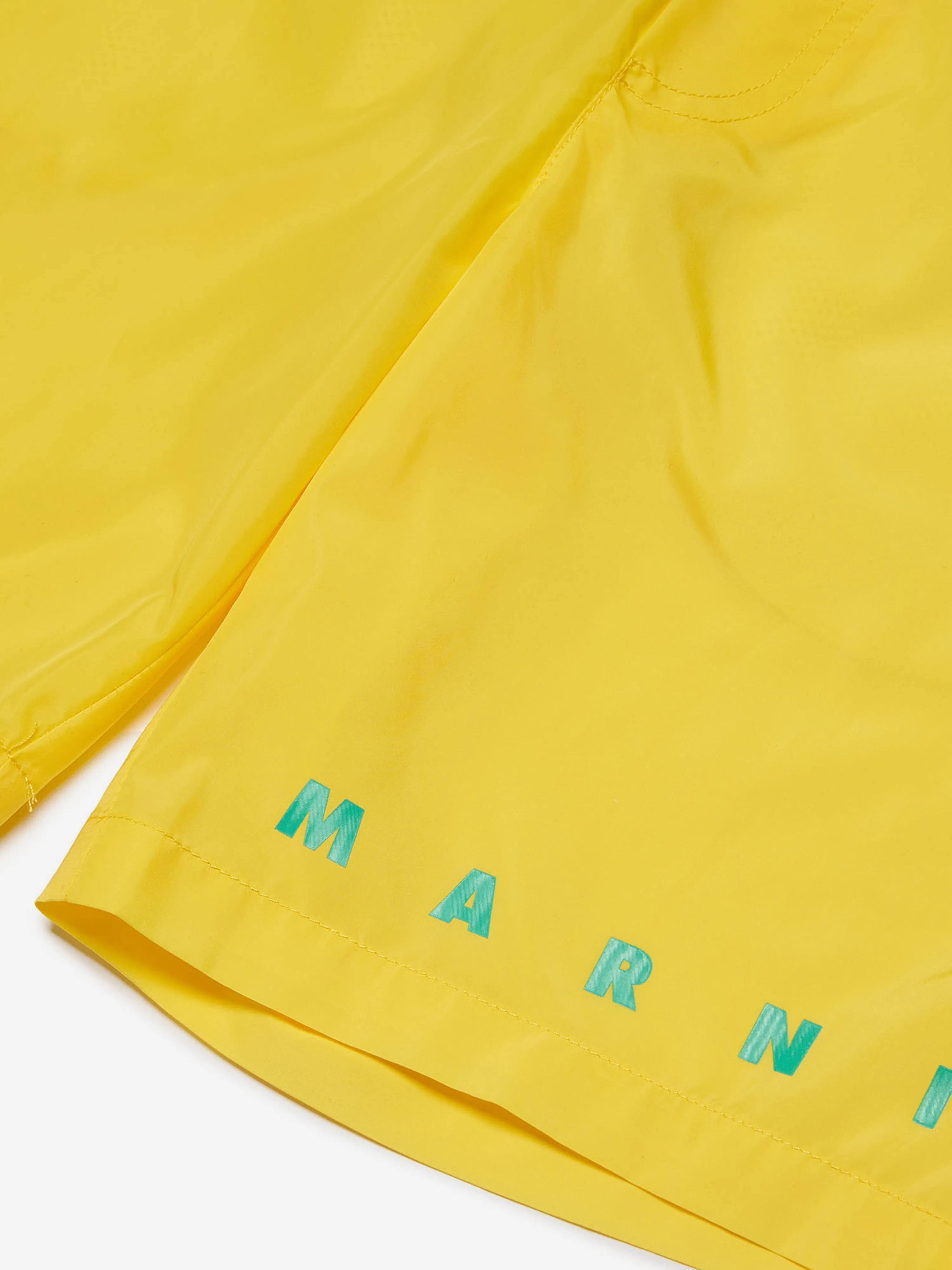 MARNI Boys Logo Swim Shorts in Yellow