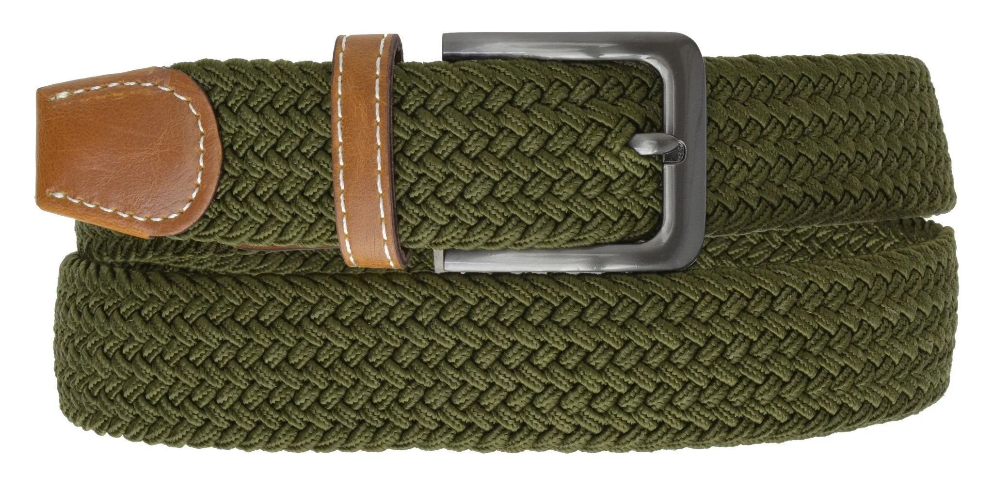 Marshal Braided Elastic Stretch Belts with Gunmetal Buckle  S110