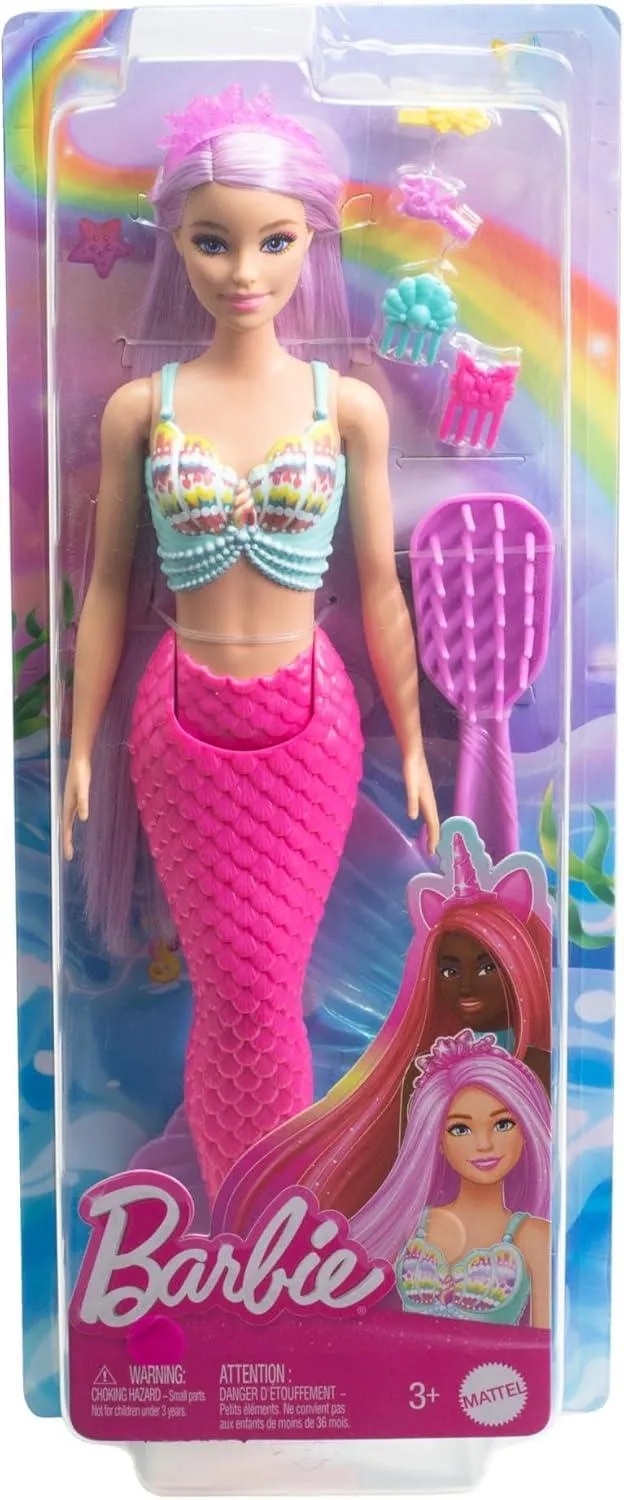 Mattel Barbie Mermaid Doll With 7-inch-Long Fantasy Hair & Accessories For Styling Play