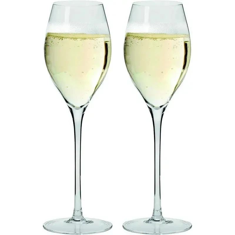 Maxwell & Williams Vino Prosecco Glass Set, Glass, 280 ml, Set of 2 Small Wine Glasses in Gift Box