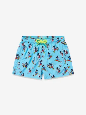 MC2 Saint Barth Boys Disney Mickey Football Swim Shorts in Blue