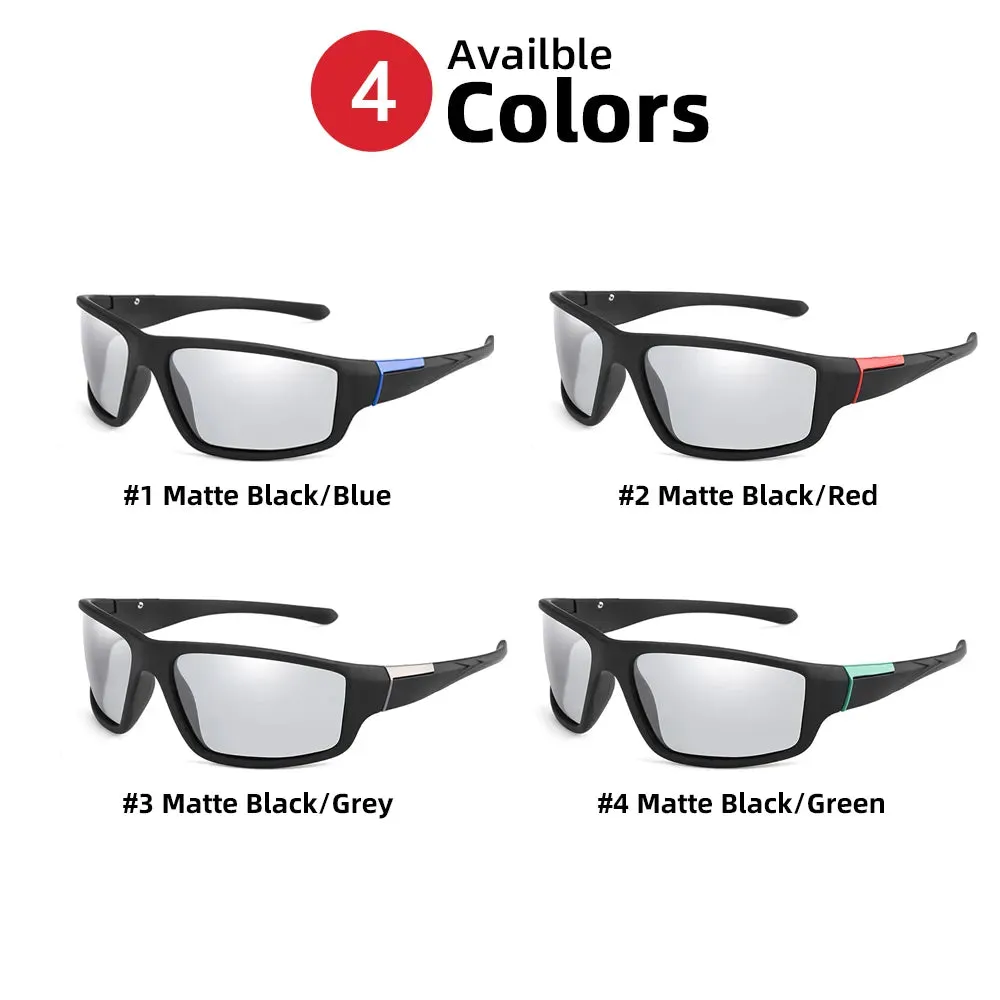 Men's Photochromic Sunglasses Bicycle Black Matte Women's Sports Glasses Photochromic Polarized Bicycle Riding Sunglasses