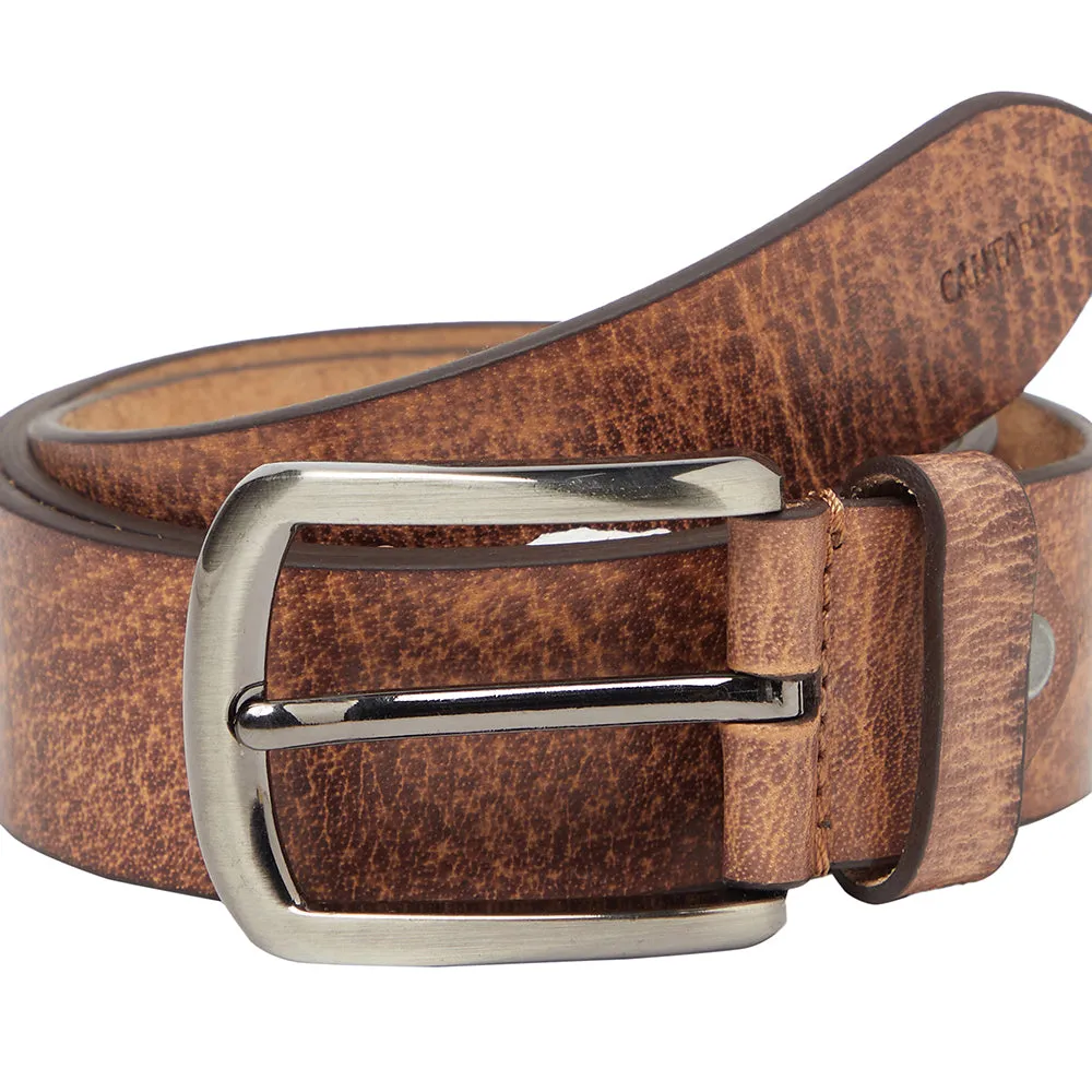 Men's Tan Casual Single Side Designer Belt