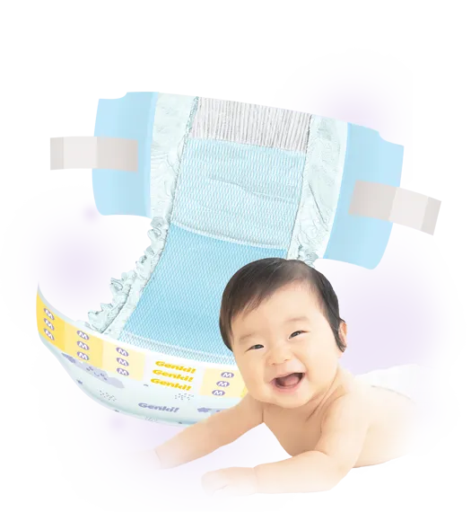 Nepia Genki Mega Pack Tape Diapers L62 (3 Packs / Cartoon) - FOC Showa Baby Wipes 99.5% Water 80s x 3packs