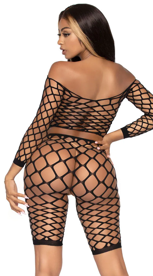 Net It Together Biker Short Set