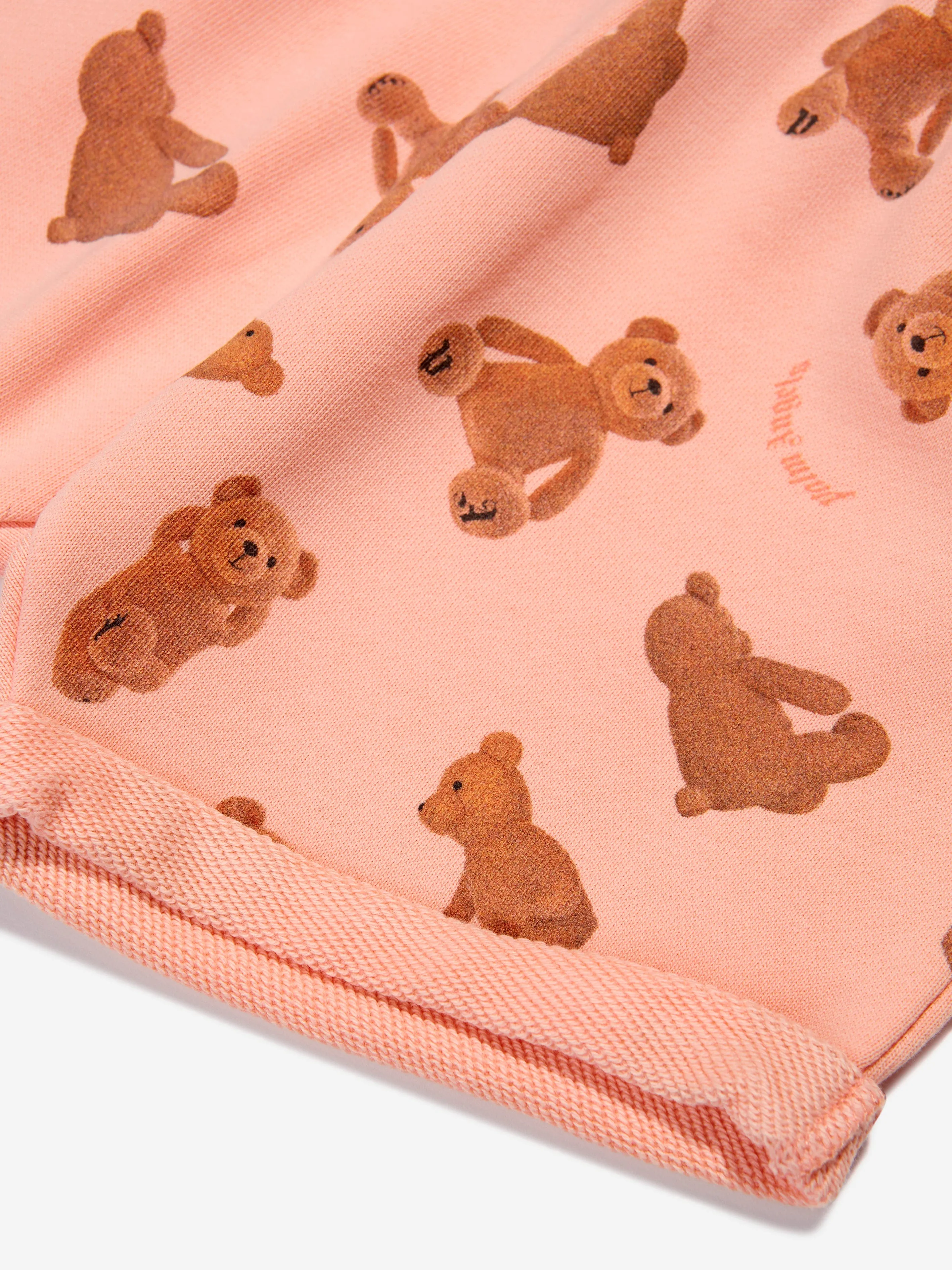 Palm Angels Baby AOP PA Bears Sweat Shorts in Peach