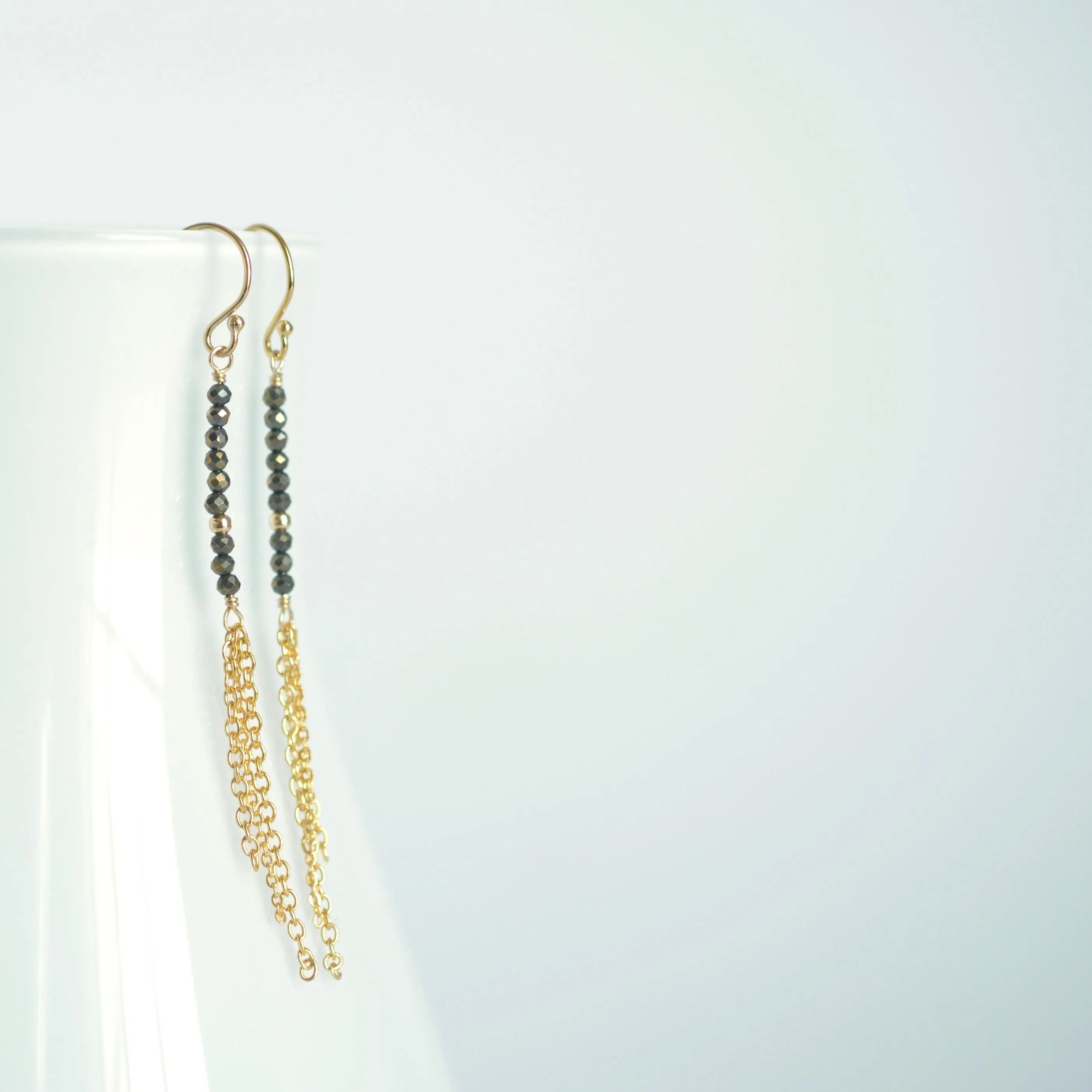 Piper - Pyrite, 14k Gold Filled Earrings