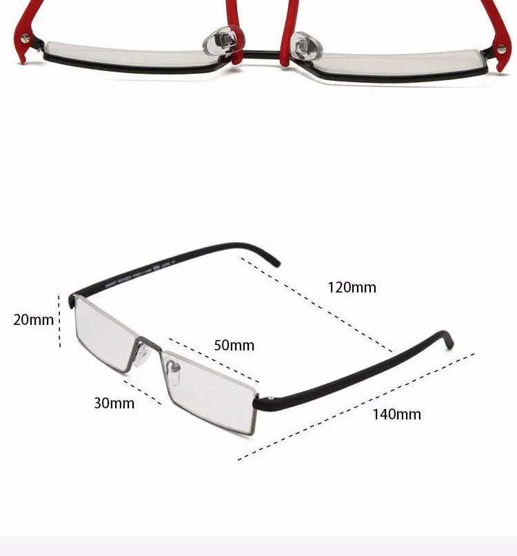 Reven Jate Unisex Semi Rim Rectangle Alloy Reading Glasses R131