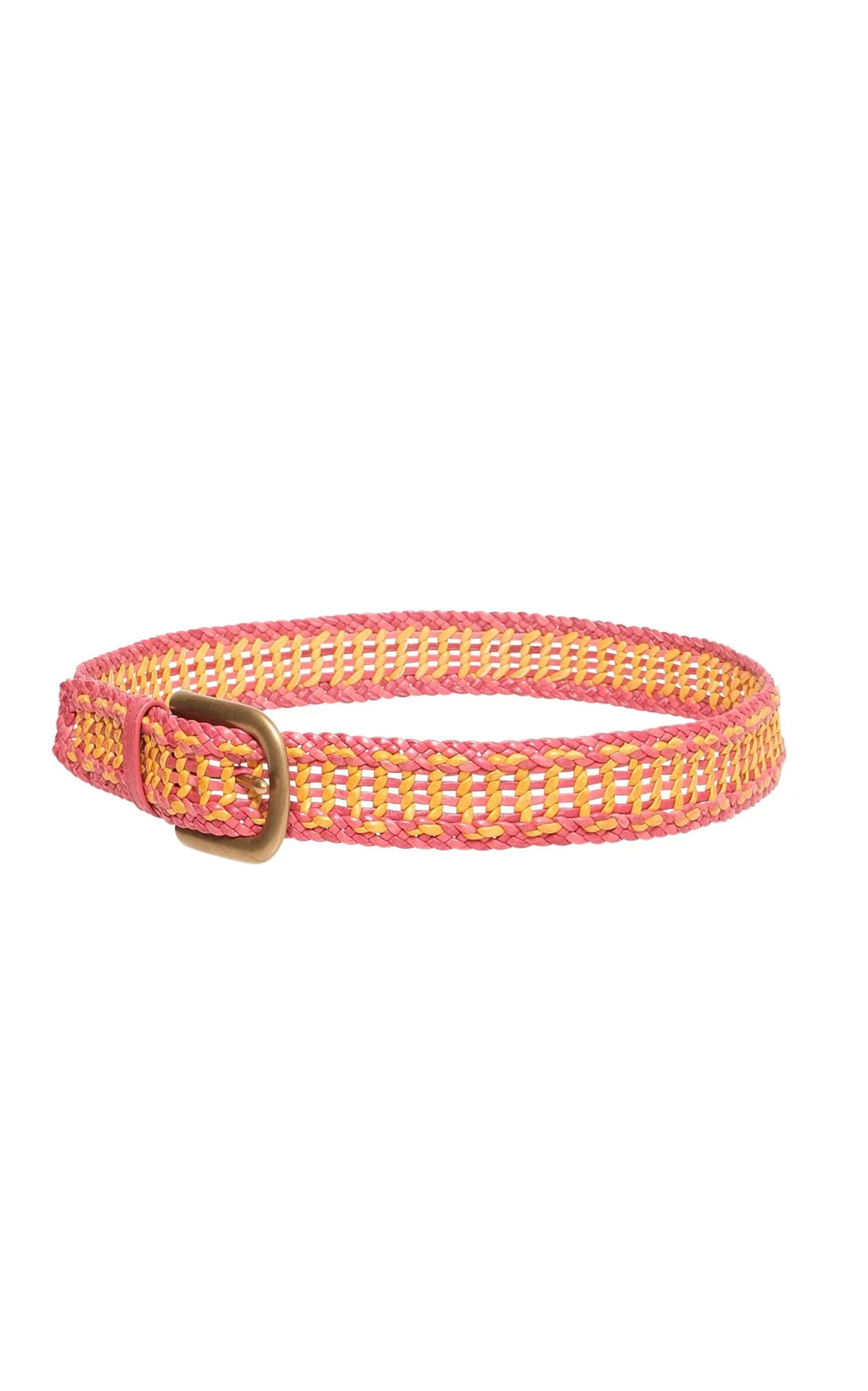 Sam Braided Belt in Red Leather