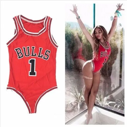 Sexy BULLS one piece bodysuit monokini bikini swimsuit