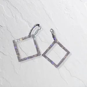 Square Rhinestone Earrings - LAST CHANCE / FINAL SALE