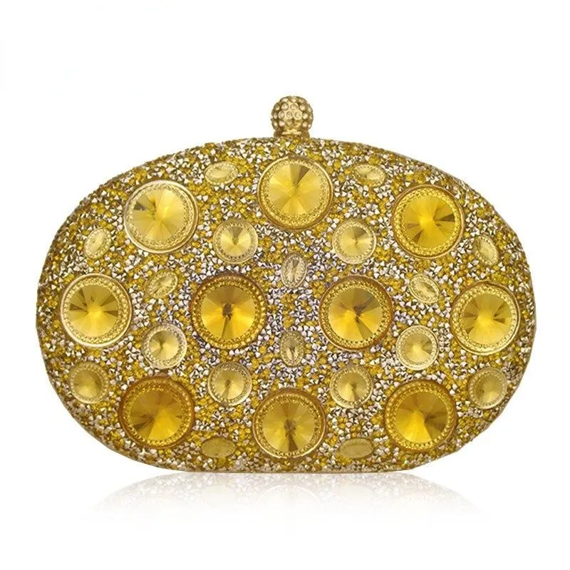 Stylish Luxury Women's Minaudiere Clutch With Imitation Crystal For Wedding Party