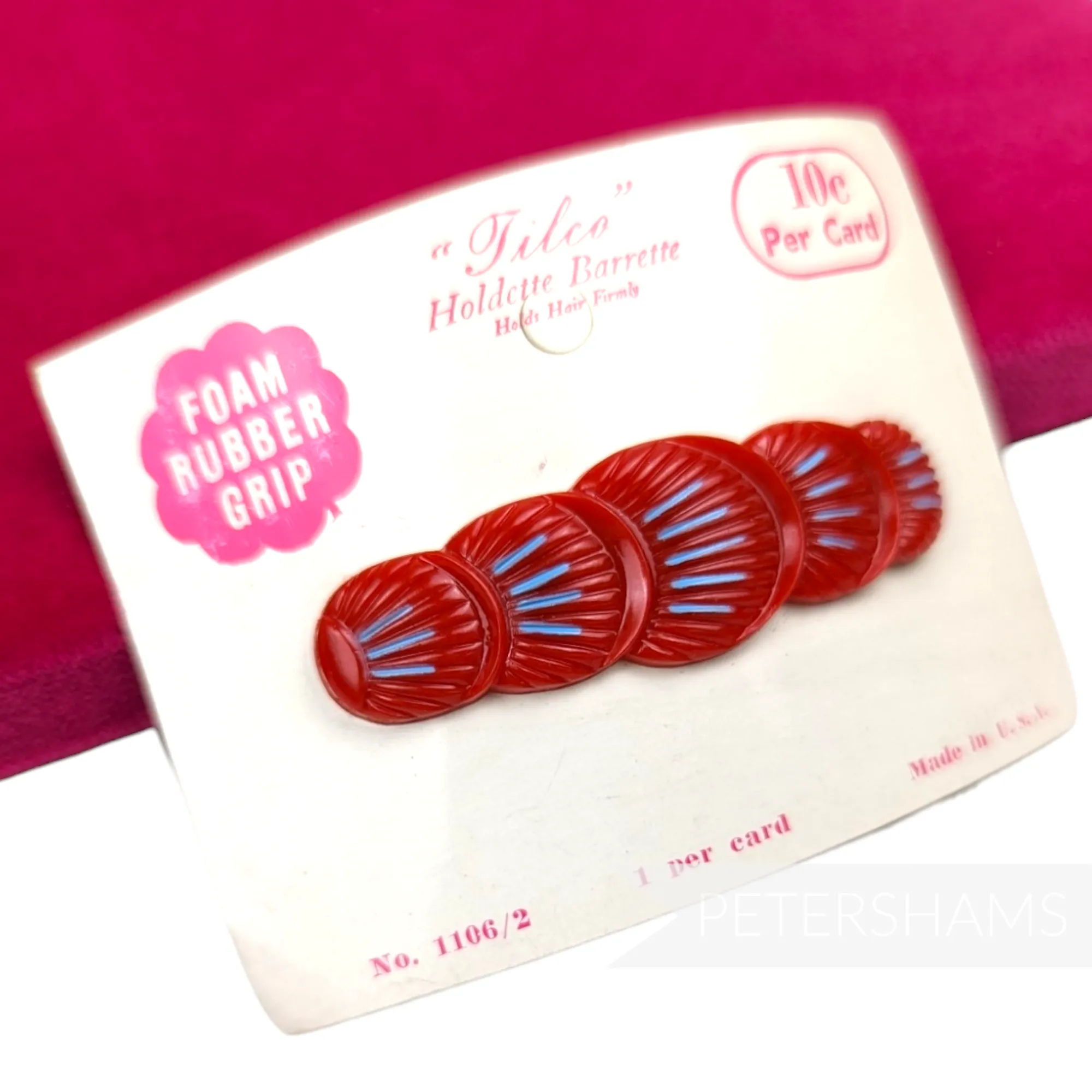 'Tilco' 1950/60's Pair of Hair Barrettes - Stacked Shells