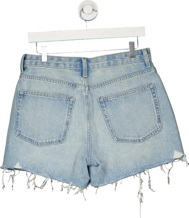 Topshop Light Blue A-Line Denim Shorts UK 12