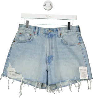 Topshop Light Blue A-Line Denim Shorts UK 12