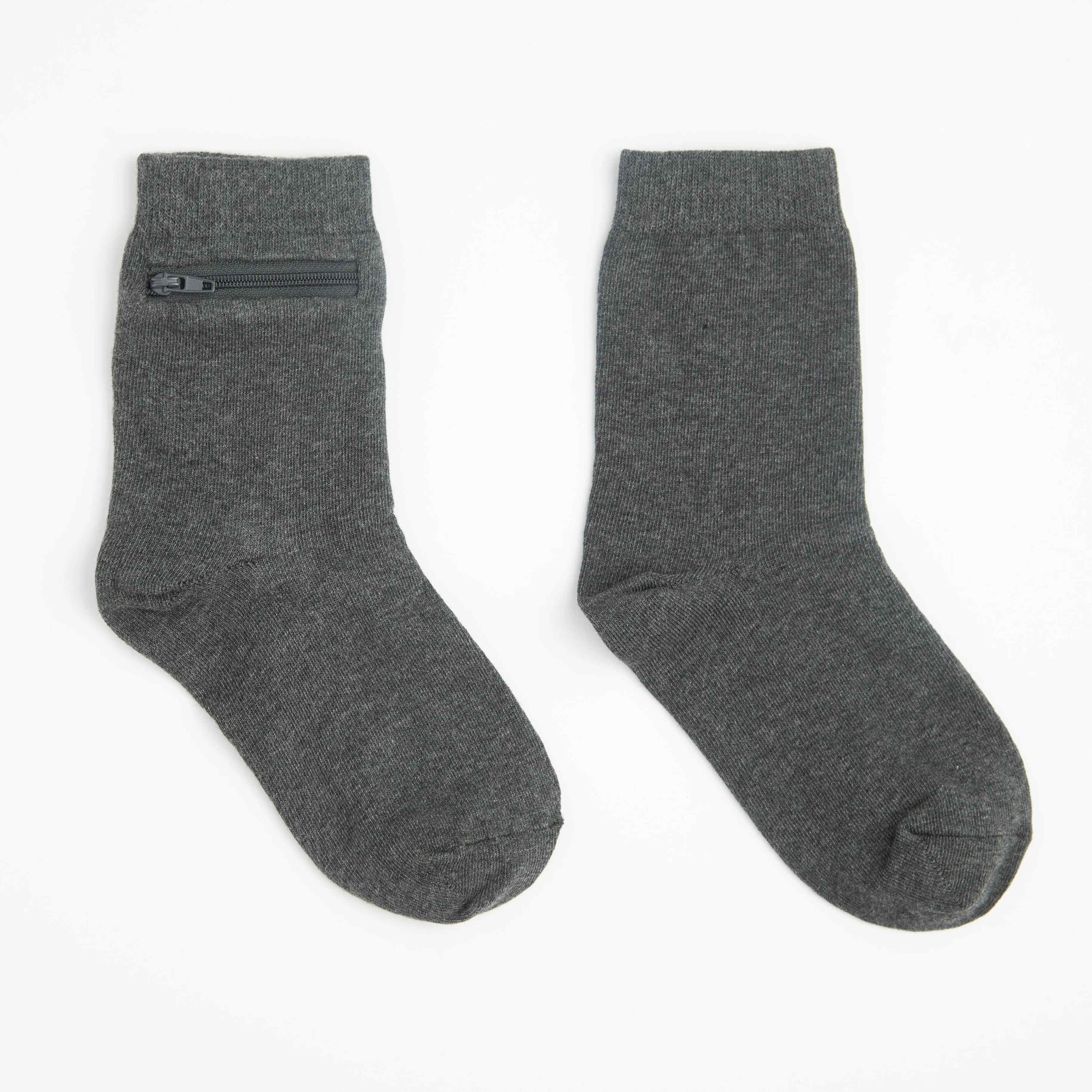 Unisex Quarter-Length Bamboo Zipper Pocket Travel Socks-All Sales Final