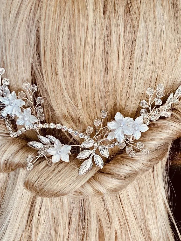 V125. bridal hairpiece, back comb accessory for wedding