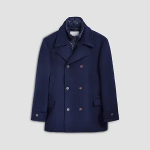 Wool Peacoat with Detachable Bib