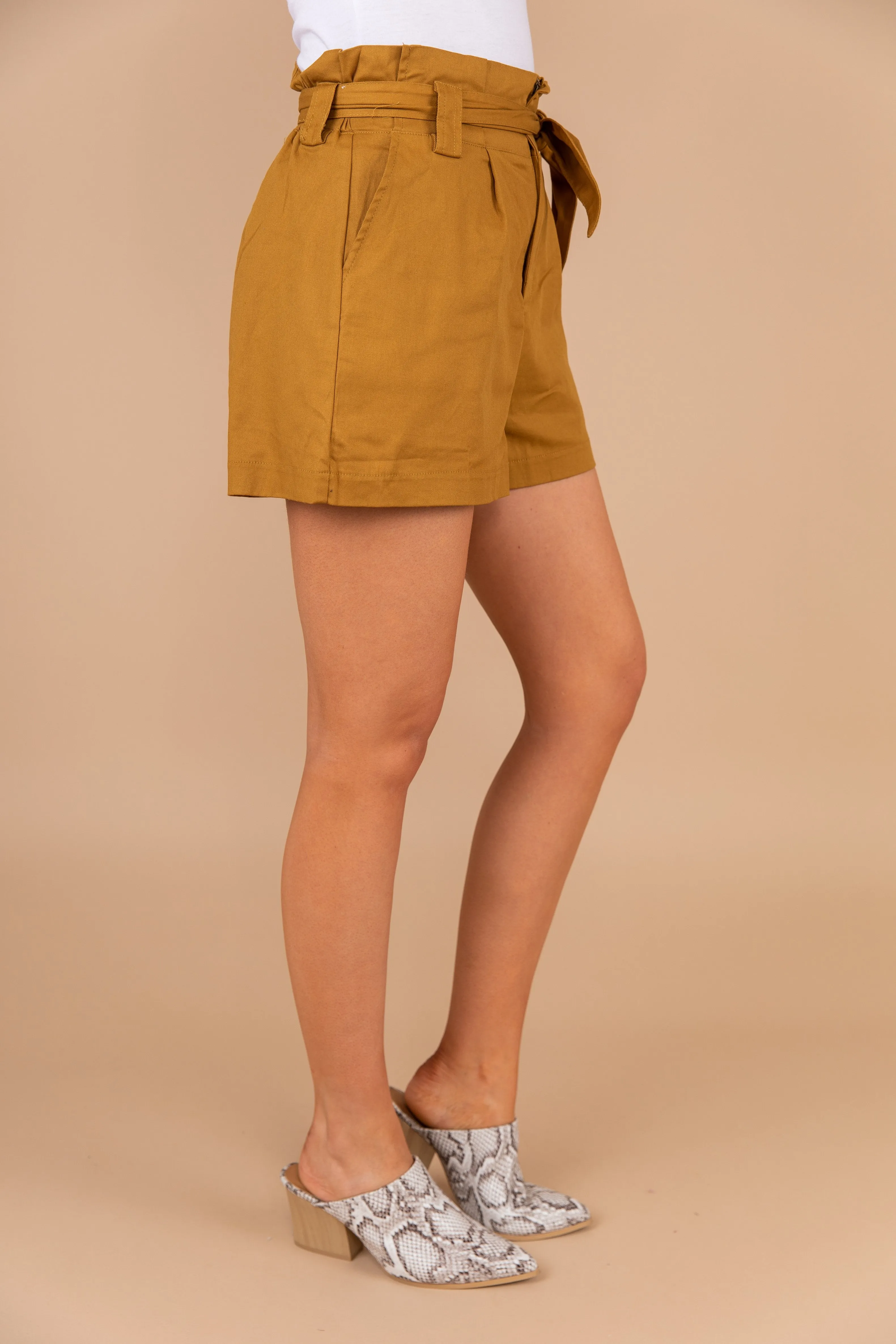 Wrapped Up In Love Harvest Gold Paper Bag Shorts